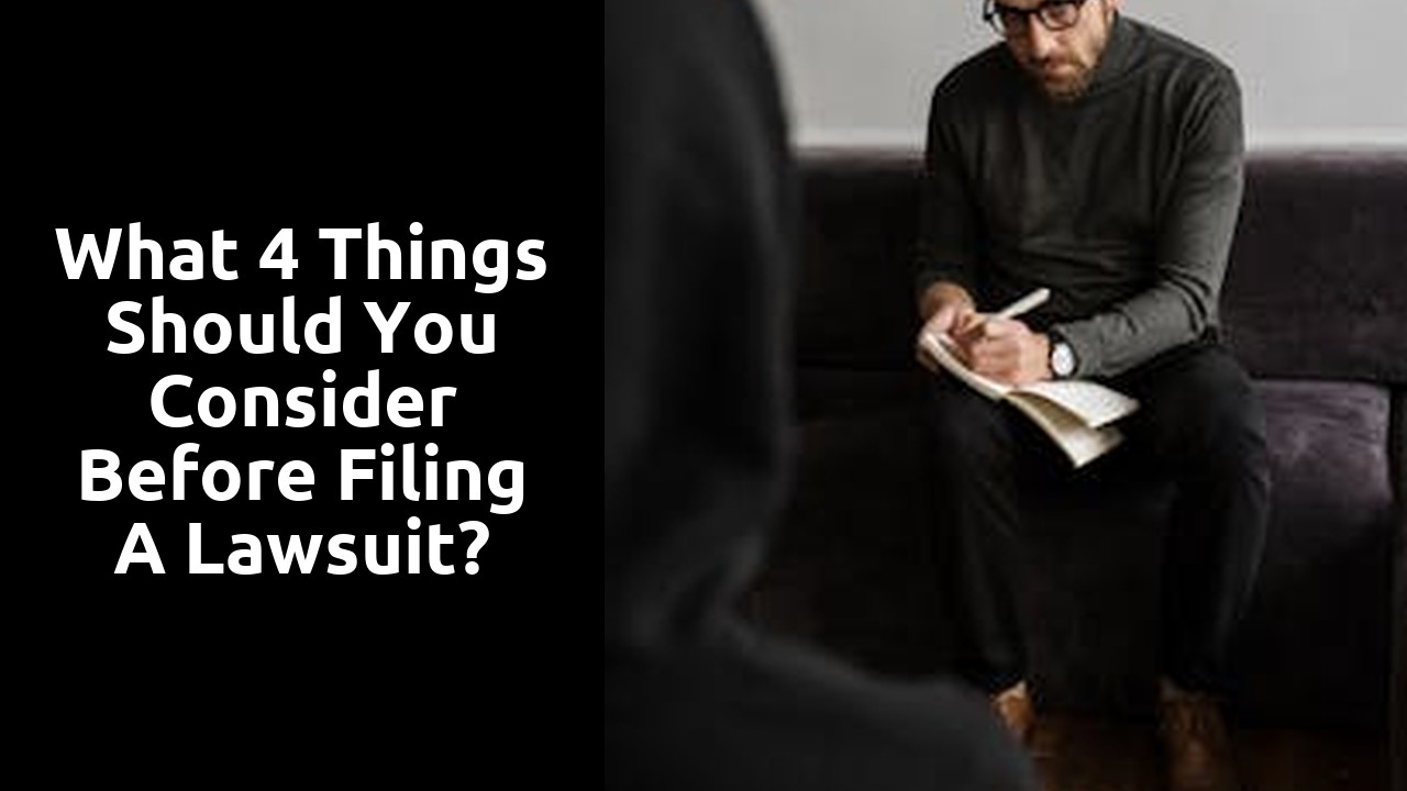 What 4 things should you consider before filing a lawsuit?